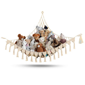 Abby Baby Extra Large Hammock with LED stars for organized plush toy display.