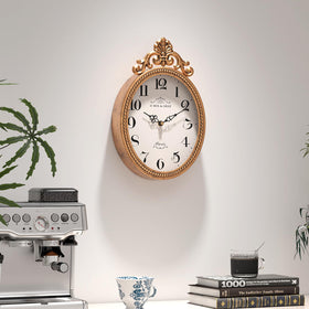 Abdurey decorative wall clock in a farmhouse room setting.