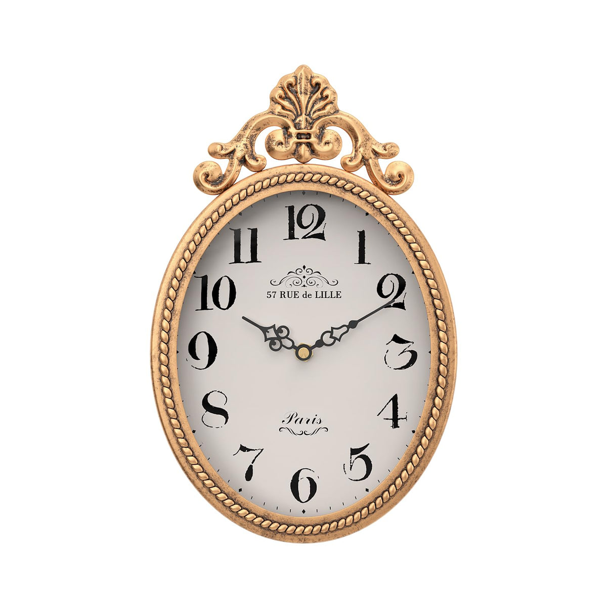 Abdurey small French retro wall clock with oval gold frame adds elegant decor.
