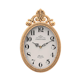 Abdurey small French retro wall clock with oval gold frame adds elegant decor.