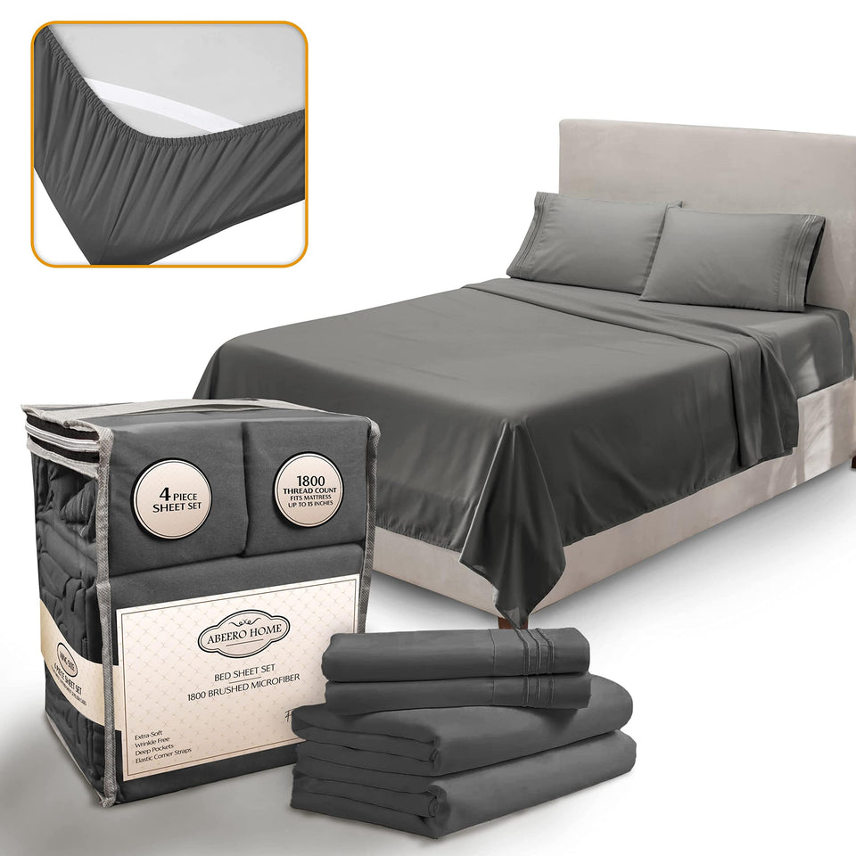Abeero Home king-size cooling sheets close-up shows ultra-soft microfiber feel