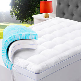ABENE dual-layer topper front view with cooling memory foam for plush comfort.