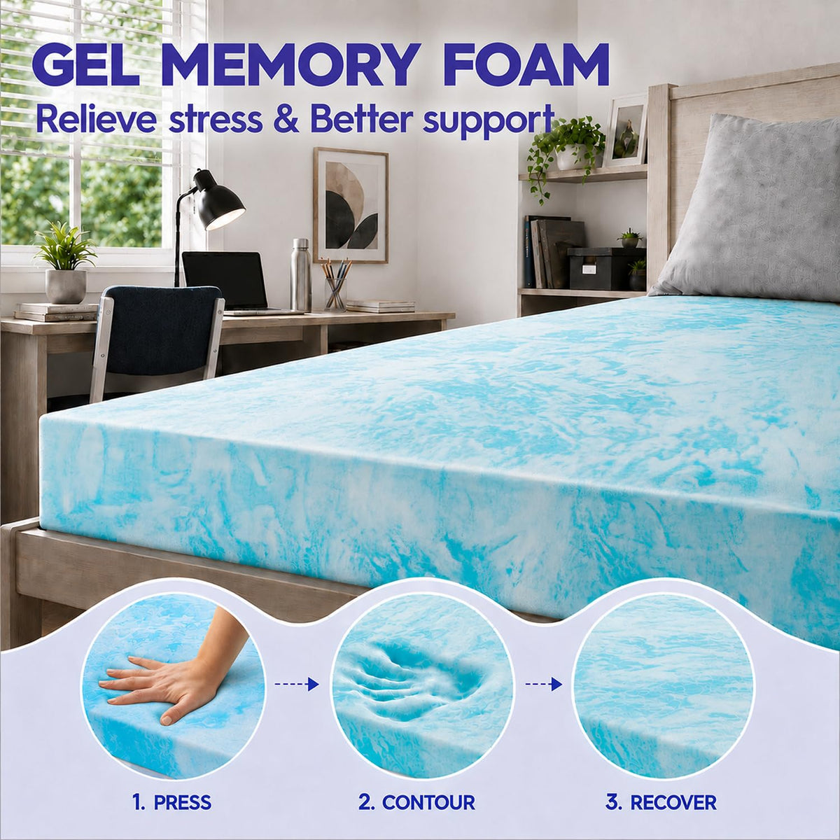 ABENE purple piping detail adds elegant dorm style