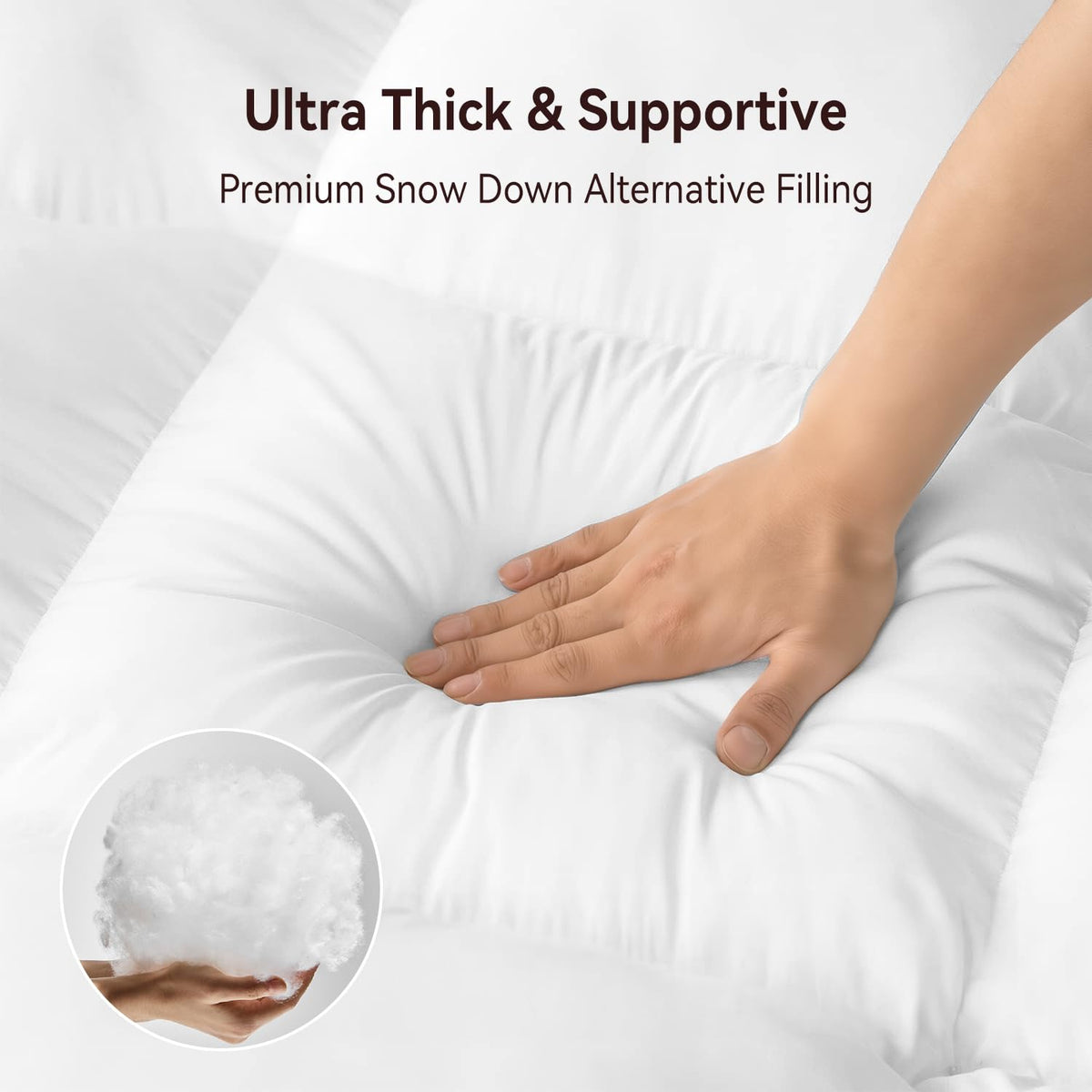ABENE topper uses cooling hollow-fiber fill for air circulation and cooling.