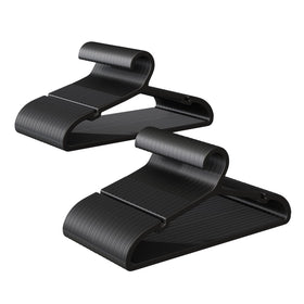 ABHENG non-slip hangers with TPR shoulders keep garments in place.
