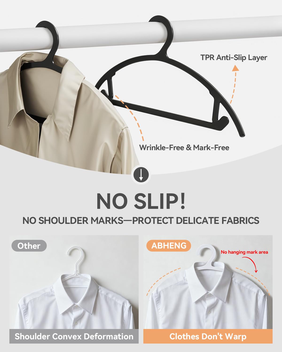 ABHENG all-in-one hanger for dresses, suits, jeans, and knits