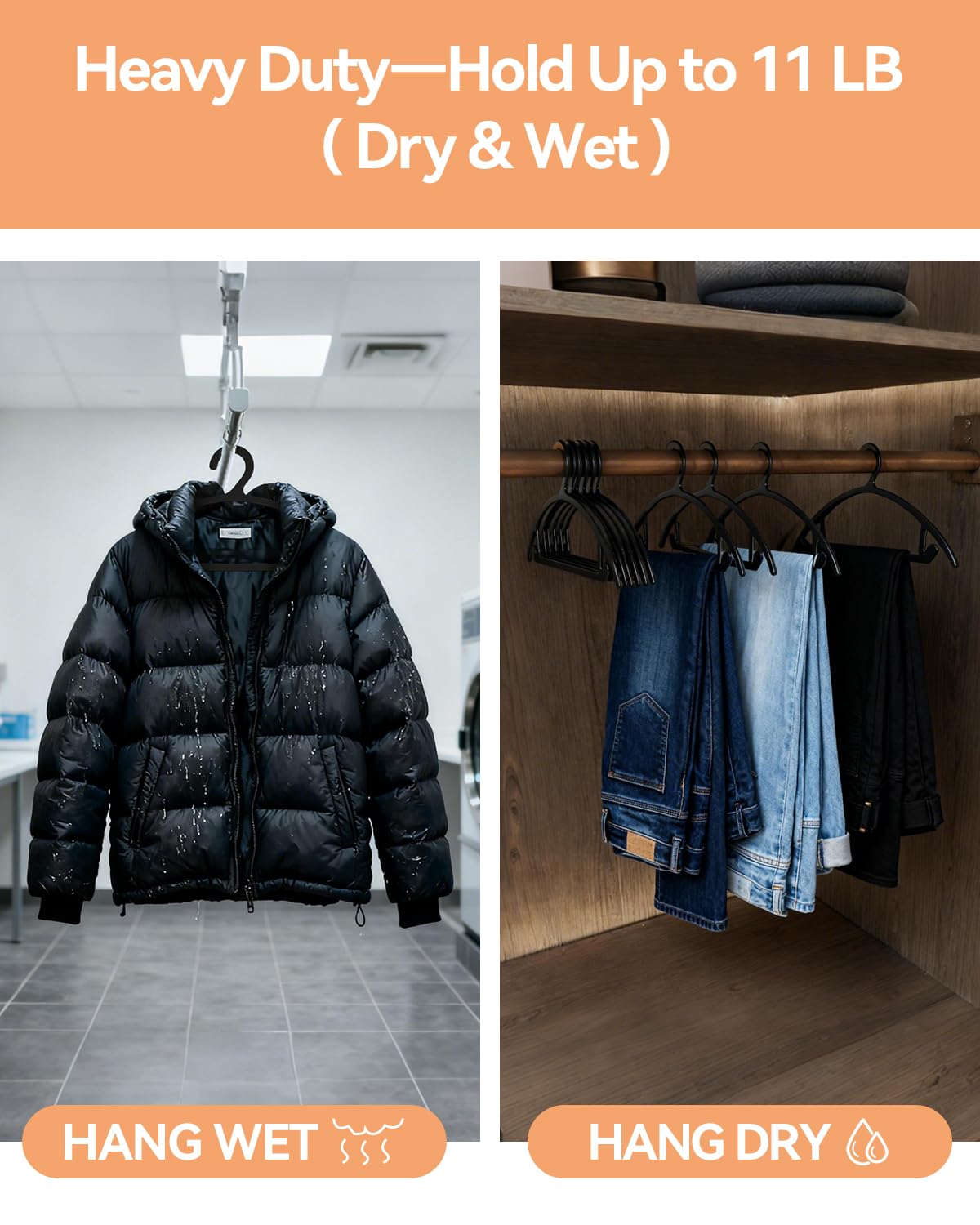ABHENG black hanger keeps closet cohesive and organized