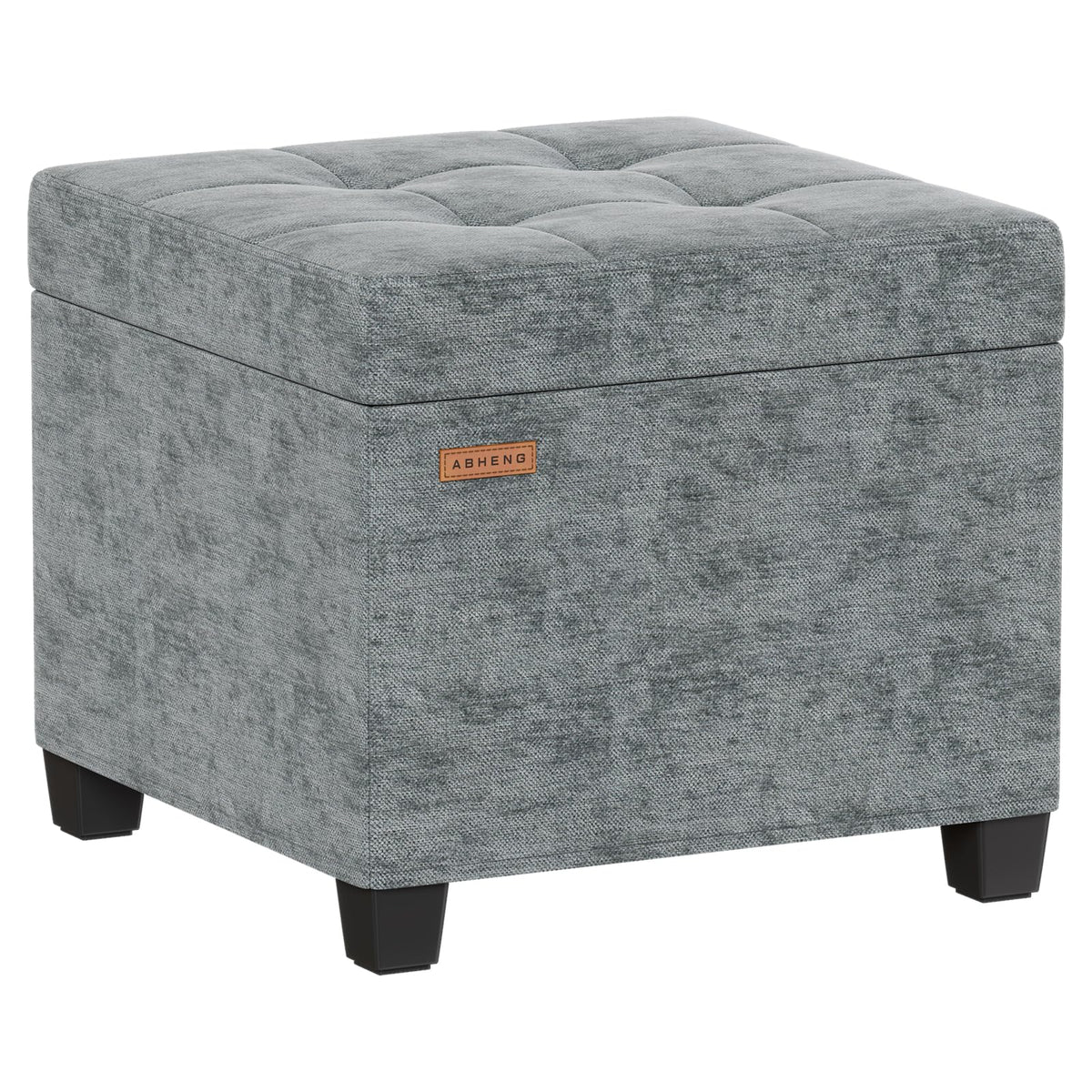 ABHENG chenille cover ottoman with steel frame and 48L storage for sturdy seating