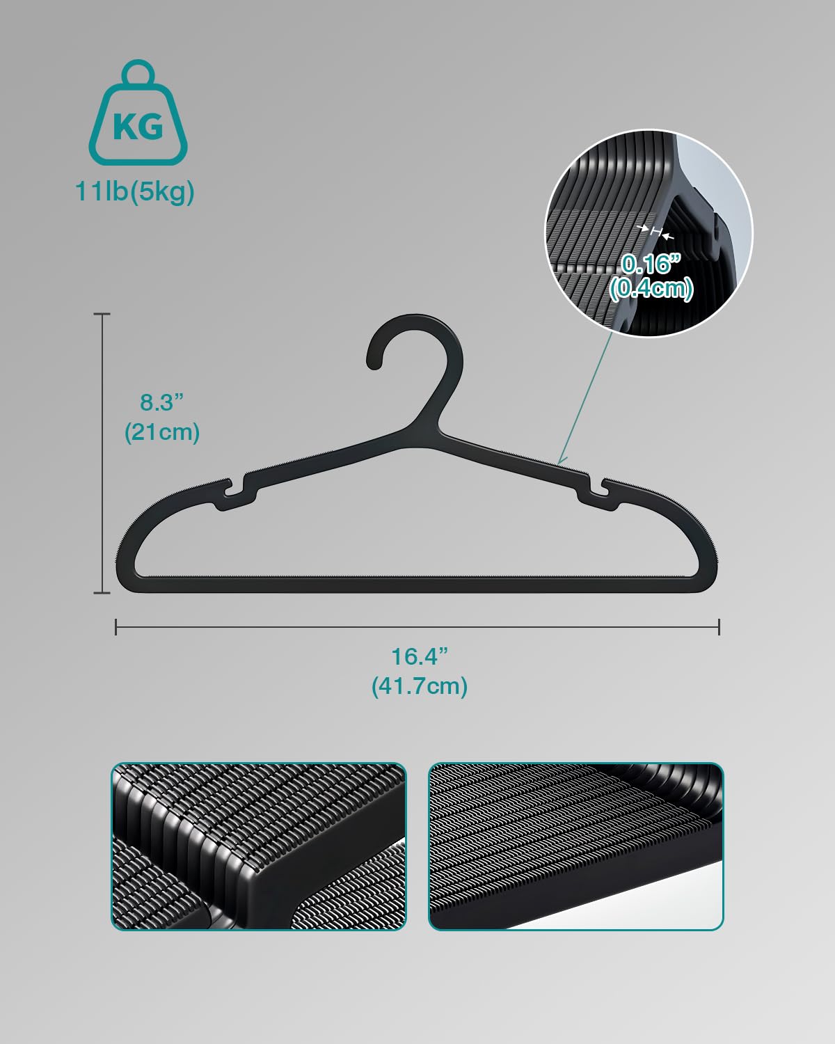 ABHENG sturdy hangers resist warping for durable closet storage.