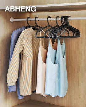 ABHENG heavy-duty ABS plastic hangers with metal hooks support sturdy items