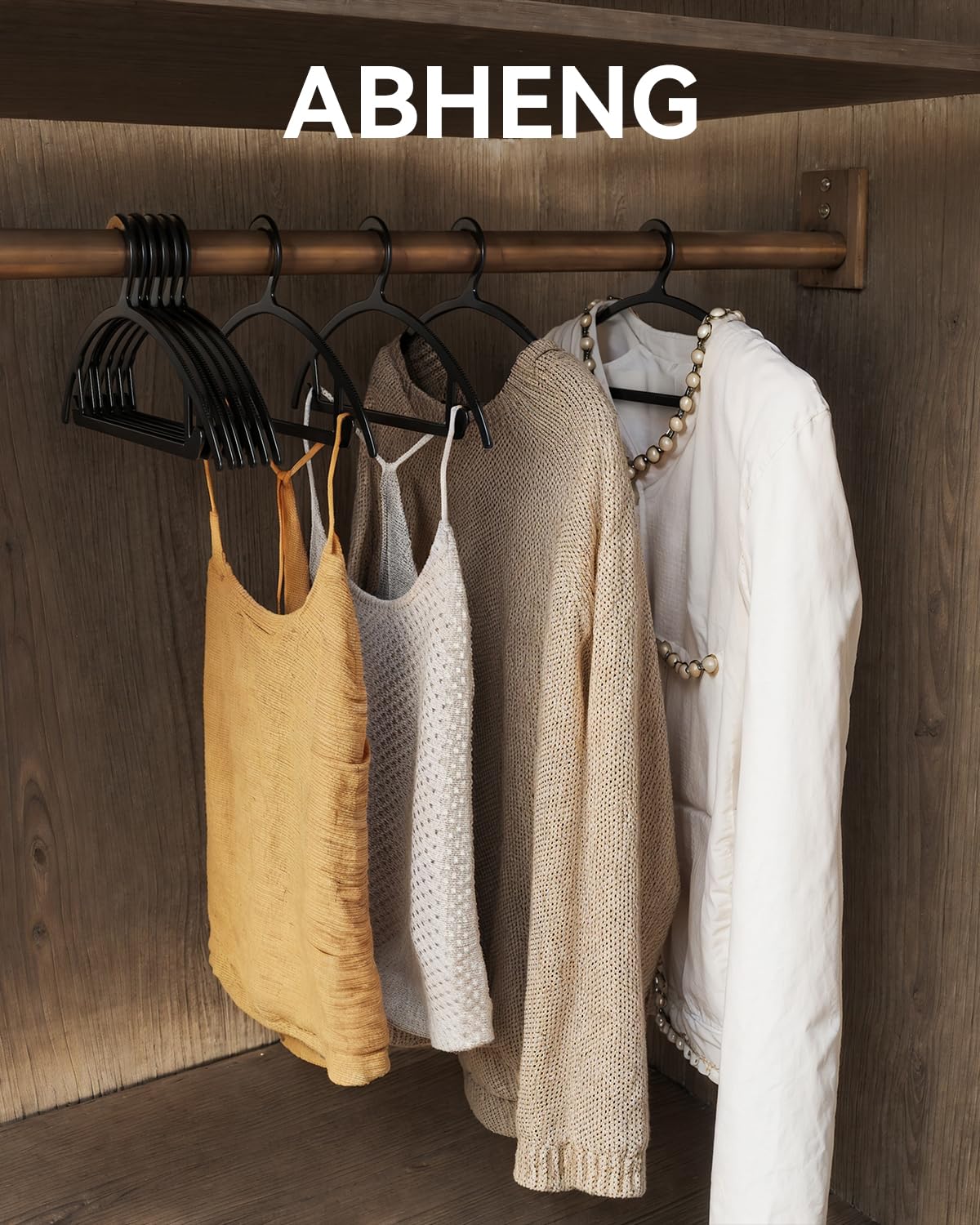 ABHENG heavy-duty plastic hanger supports up to 11 lb for various garments