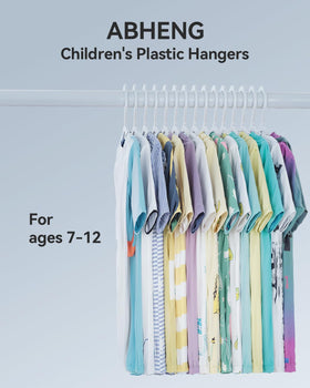 ABHENG kids hangers with non-slip shoulder ridges prevent slipping.