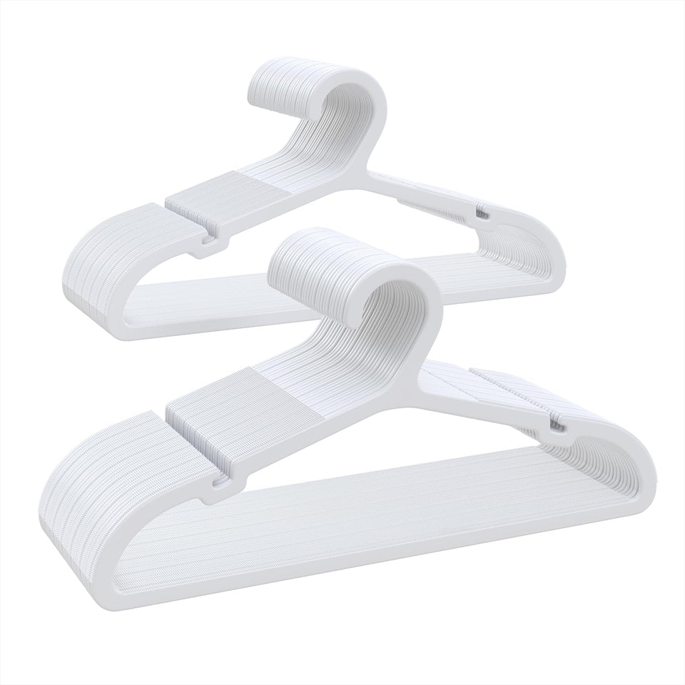 ABHENG kids hangers ultra-slim white close-up highlights space-saving design.