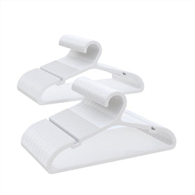 ABHENG plastic kids hangers with slim profile for space-saving closets.
