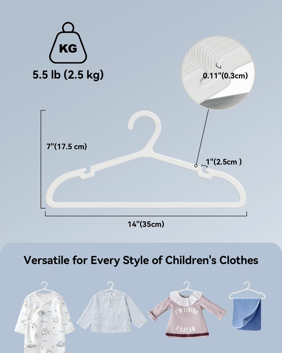 ABHENG kids hangers hold jackets and sweaters without bending.