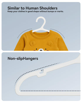 ABHENG 100-pack hangers simplify daily wardrobe routine.