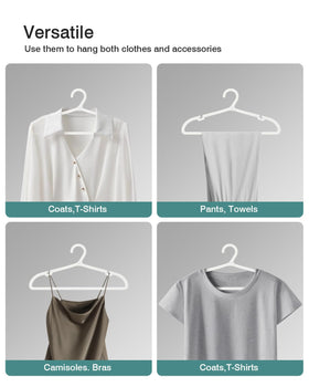 ABHENG space-saving thin-profile hangers maximize closet space and reduce bulk.