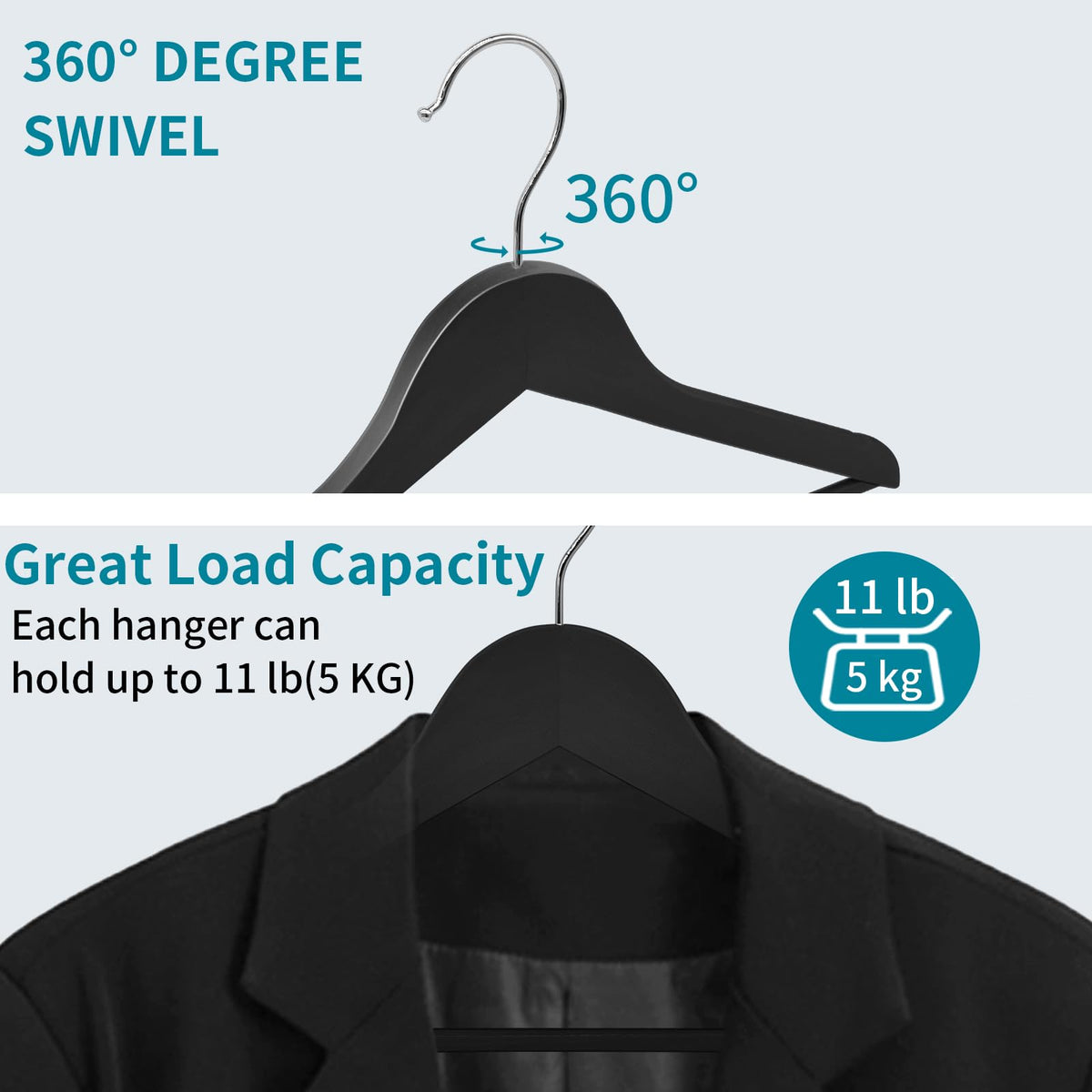ABHENG strong wood construction supports up to 11 lb per hanger.
