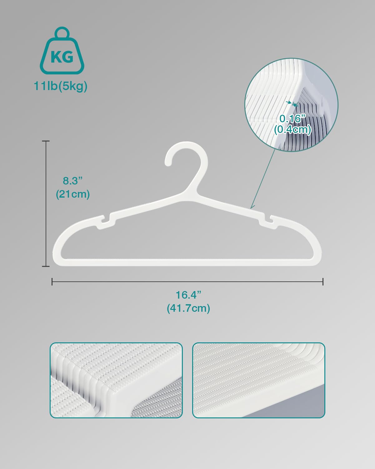 ABHENG white finish adds a clean, versatile look to any closet.