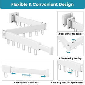Abiglifty 18-swivel hooks maximize airflow and organize garments.