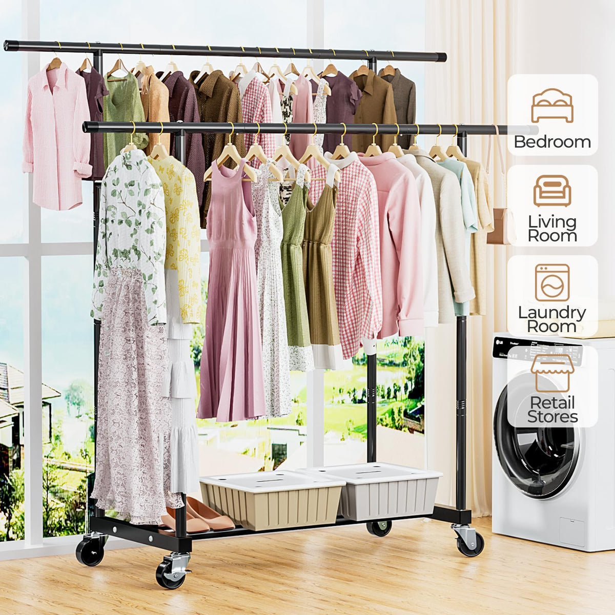 Abiglifty bottom shelf area offers extra space for shoes or boxes.