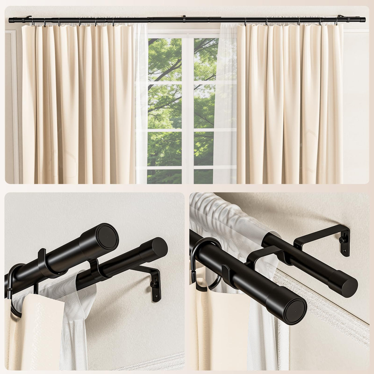 Abiglifty heavy-duty capacity up to 33 pounds for diverse curtains