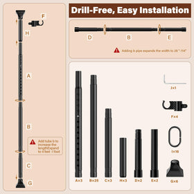 Abiglifty rustproof stainless steel rod provides sturdy support up to 40 lbs