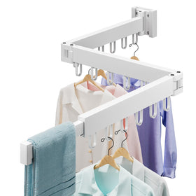 Abiglifty wall-mounted drying rack foldable design for compact laundry spaces.