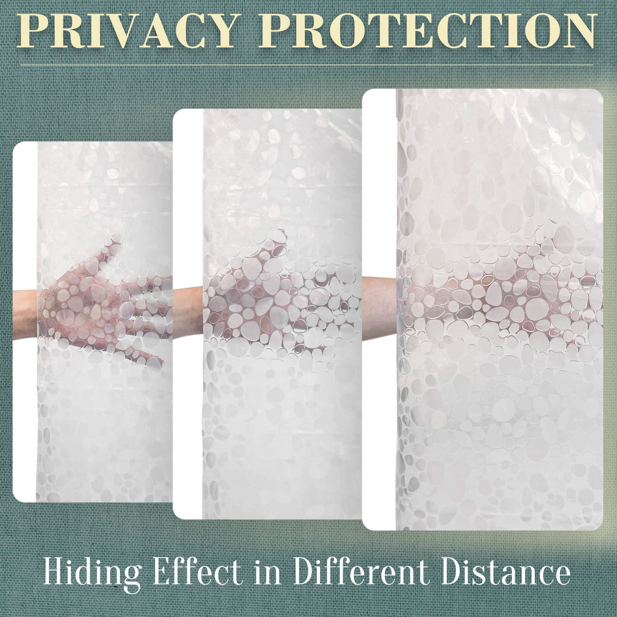 ABLUEN easy-care curtain dries quickly after use for convenience.