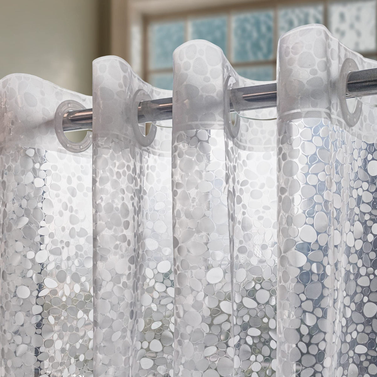 ABLUEN no-hook design with built-in rings for quick on/off installation.