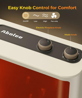 Abolee lightweight heater with leather carry handle for easy travel.