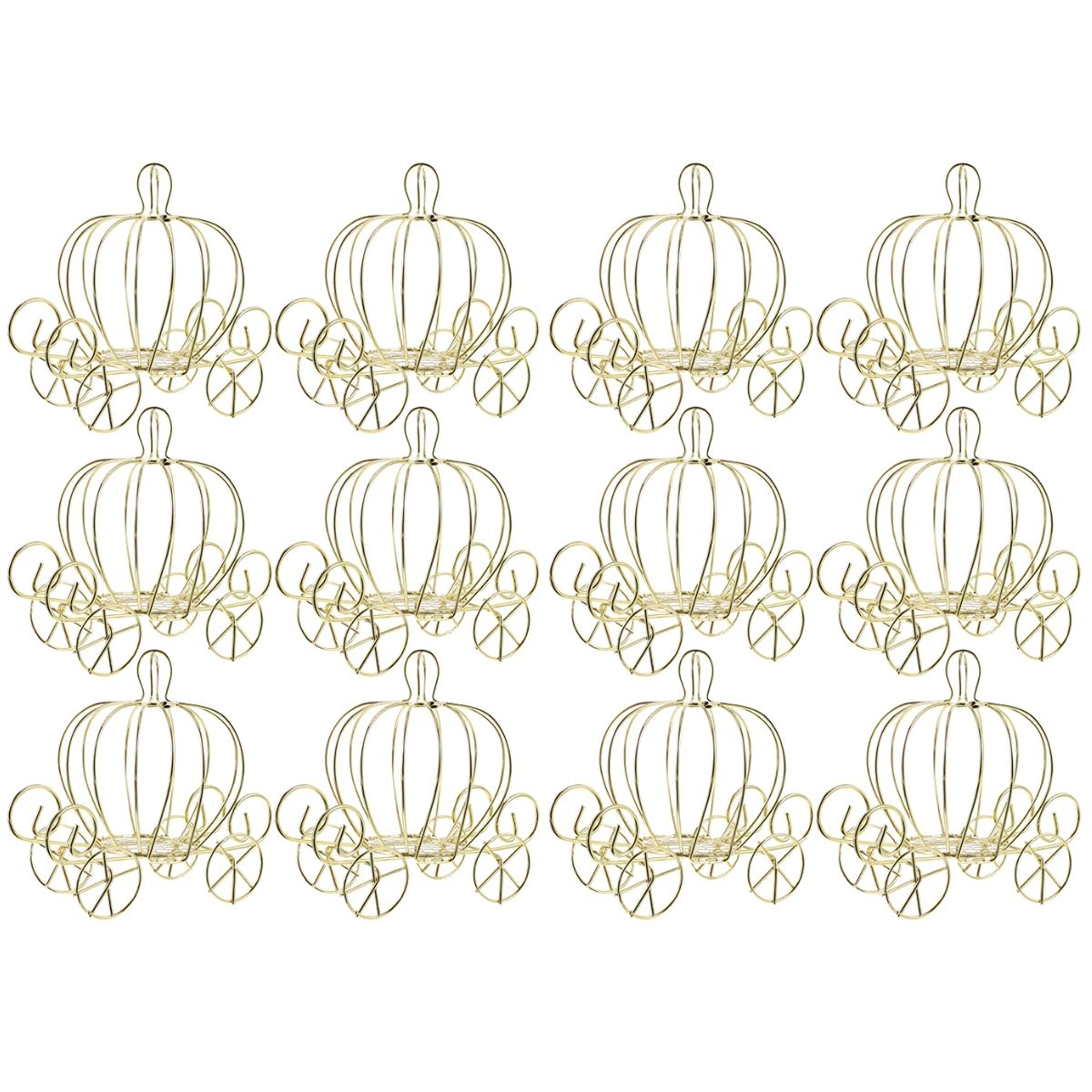 ABOOFAN carriage centerpiece with gold wire detail for elegant wedding decor