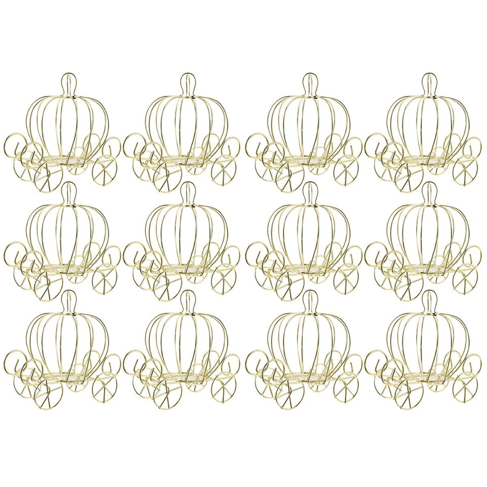 ABOOFAN carriage centerpiece with gold wire detail for elegant wedding decor