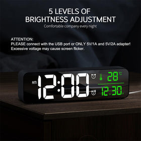 Abovsare digital clock alarm ringtones offering customizable wake-up options