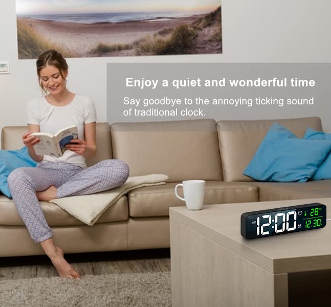 Abovsare digital clock date temperature display for quick room status