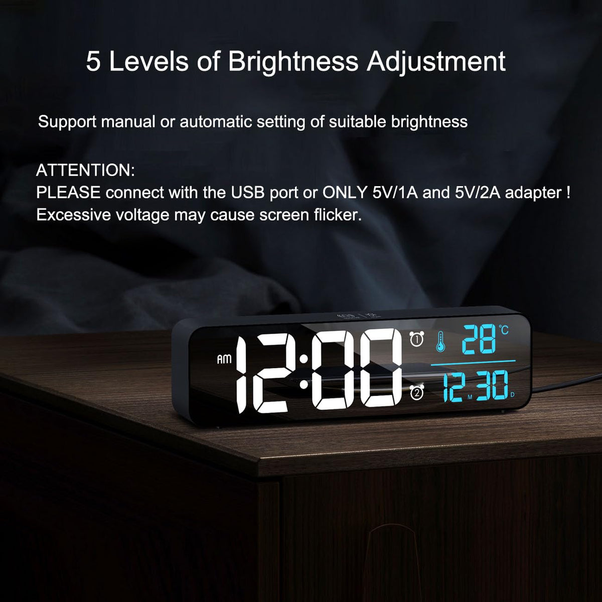 Abovsare digital clock on a desk enhances study or work space.
