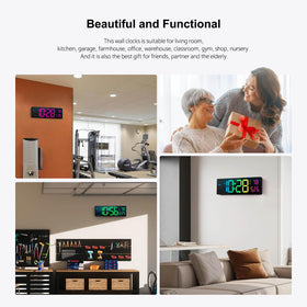 Abovsare digital clock in multiple colors for decor versatility.