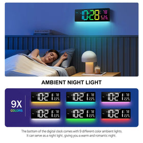 Abovsare digital clock with ambient night light for cozy bedrooms.
