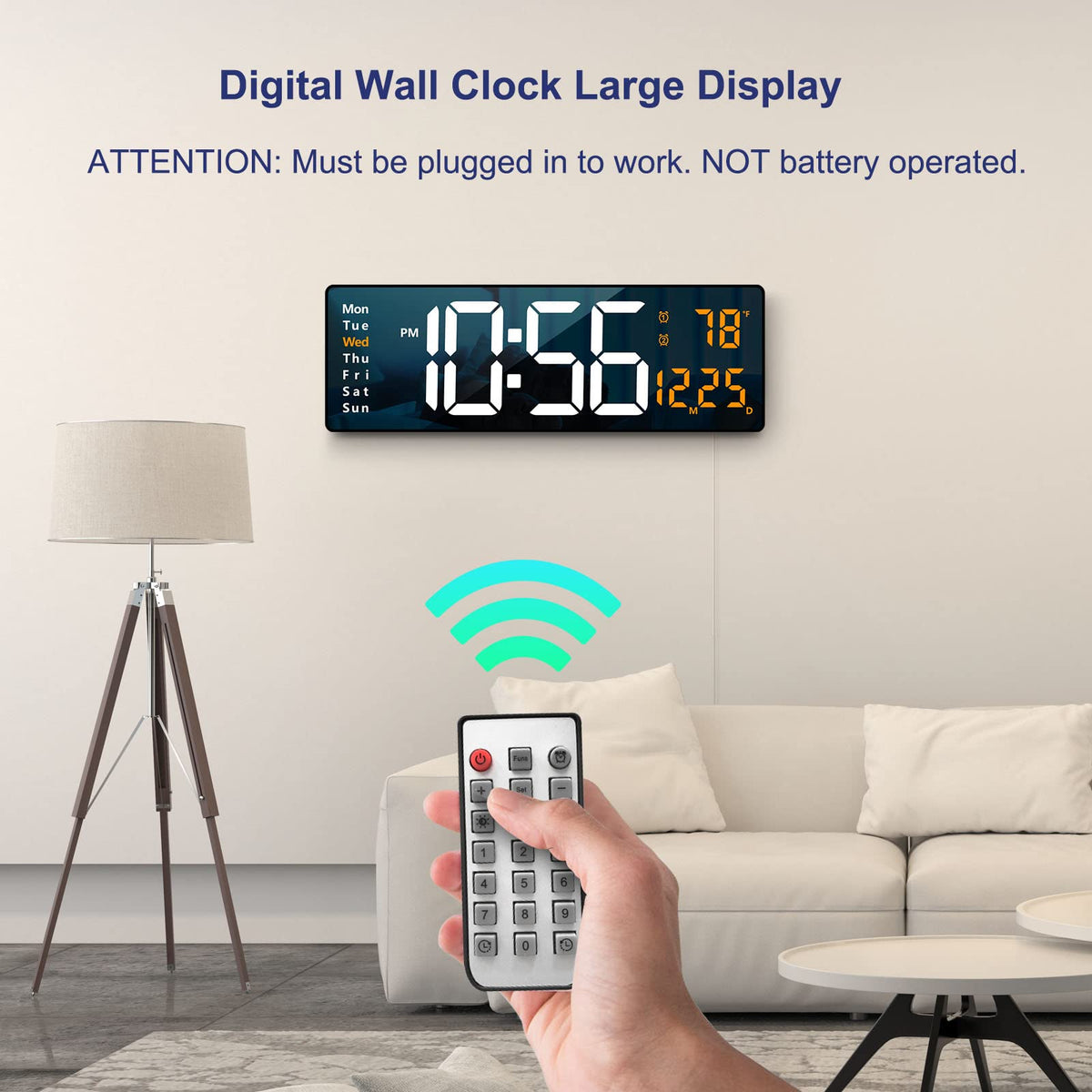Abovsare remote control for effortless clock setup and adjustments