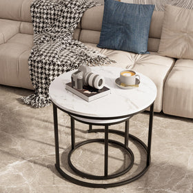 aboxoo round nesting coffee table balcony-use fits small outdoor spaces.