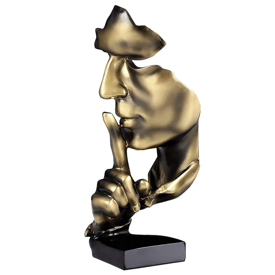aboxoo Thinker Statue in gold finish, ideal desk decor for home or office