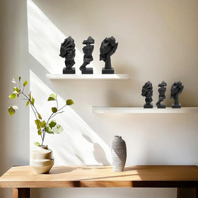aboxoo trio of statues suits home or office settings with balanced artistry