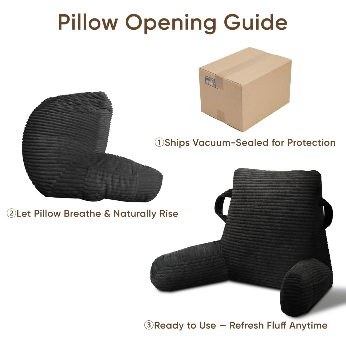 ABROLOY reading pillow carry handle enables easy transport