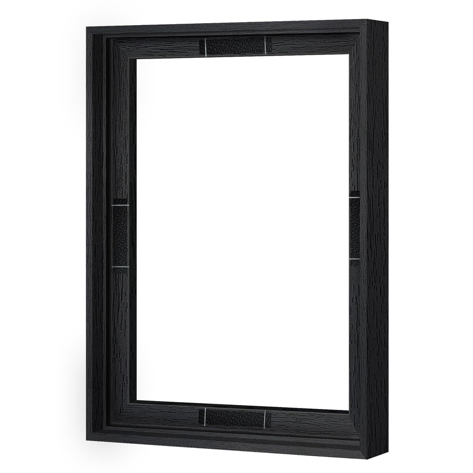 Abtgt 12x16 canvas floating frame front view with a sleek black floater finish.
