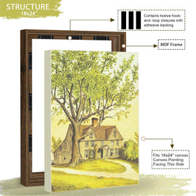 Abtgt frame features four black sawtooth hooks for versatile hanging.