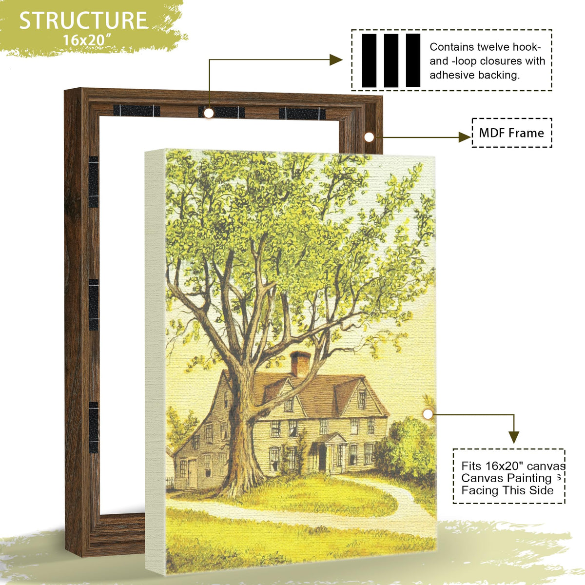 Four sawtooth hooks allow vertical or horizontal hanging with Abtgt frame