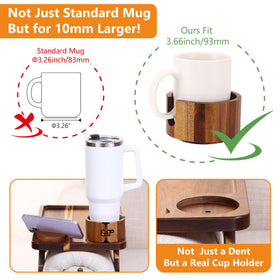 Acanacle acacia wood cup holder keeps drinks within easy reach