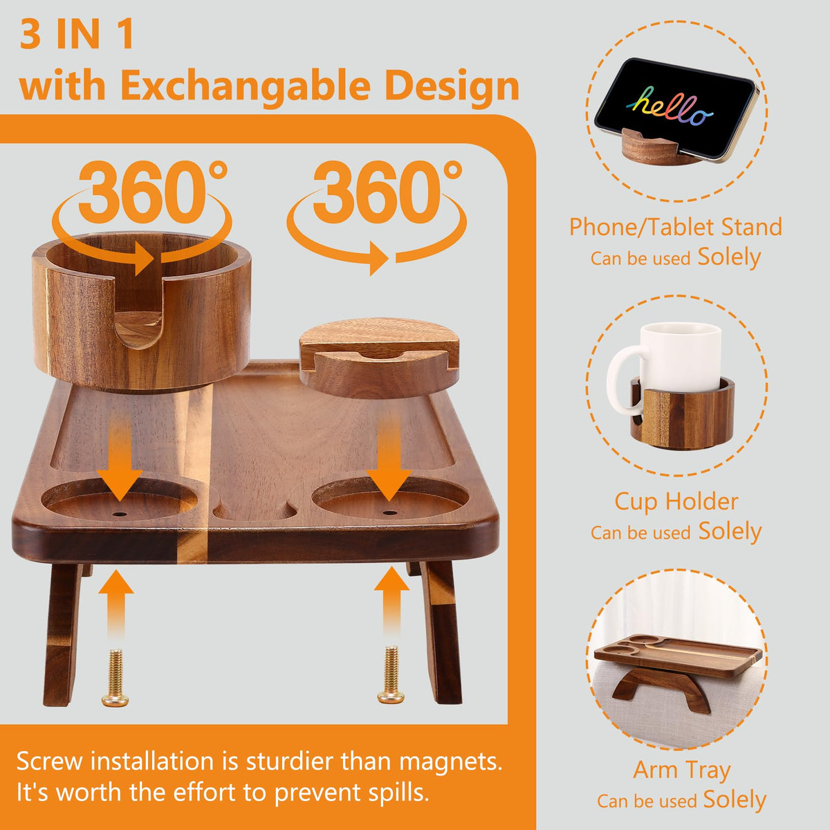 Acanacle easy setup with included screws and wrench