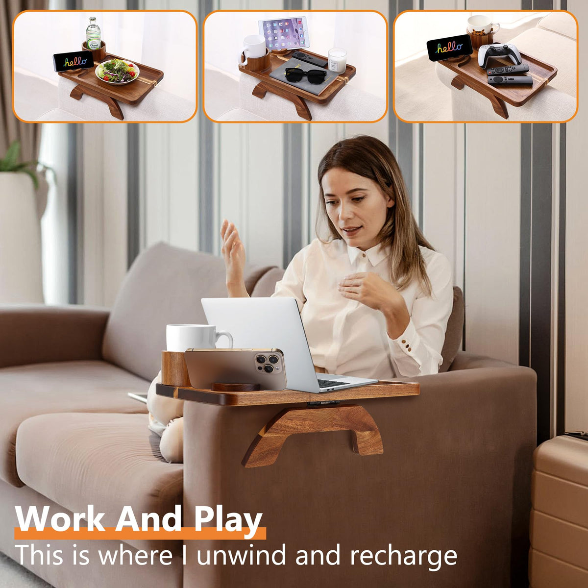 Acanacle dimensions fit sofa arms up to 12.2 inches securely