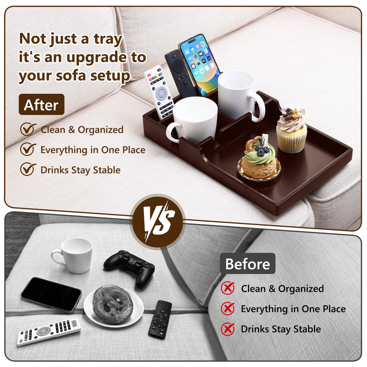 Acanacle cup holder tray ideal for movie nights and snacks.